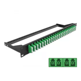   Delock 19  száloptikás csatlakozó panel 24 portos LC Quad zöld (DL-43399)
