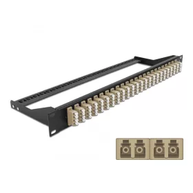   Delock 19  száloptikás csatlakozó panel 24 portos LC Quad bézs (DL-43400)