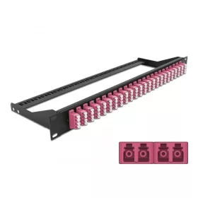   Delock 19  száloptikás csatlakozó panel 24 portos LC Quad ibolya (DL-43403)