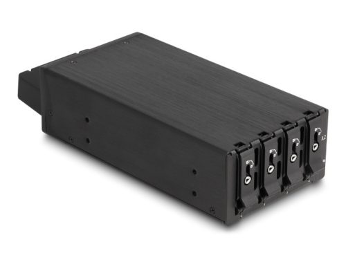 Delock Slim Mobil Rack 4 x M.2 NVMe SSD-hez Slim SAS SFF-8654 konnektorral