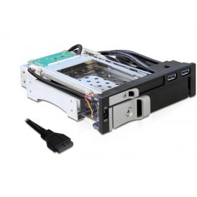   Delock 5.25 Mobil Rack 1 x 2.5 + 1 x 3.5 SATA HDD-hez + 2 x USB 3.0 port (DL-47209)