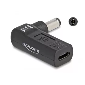   Delock Laptop töltőkábel adapter USB Type-C  anya - 5,5 x 2,1 mm apa 90  fokban hajlított (DL-60010)
