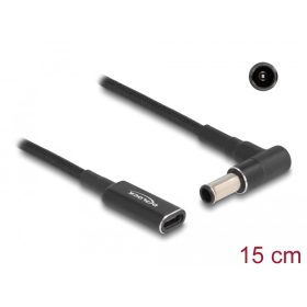   Delock Laptop töltőkábel adapterkábel USB Type-C anya - Sony 6,0 x 4,3 mm apa 90 fokban hajlított 15 cm (DL-60043)