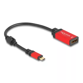   Delock USB Type-C  - DisplayPort adapter (DP Alt Mode) 8K 30 Hz-hez HDR funkcióval piros (DL-60052)