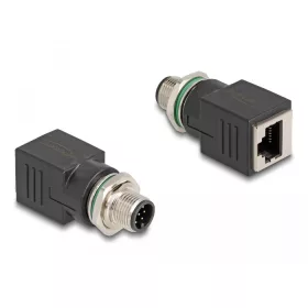   Delock M12 adapter A-kódolt 8 tűs apa - RJ45 anya egyenes (DL-60063)