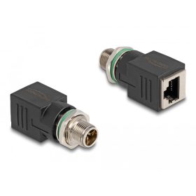   Delock M12 adapter X-kódolt 8 tűs apa - RJ45 anya egyenes (DL-60065)