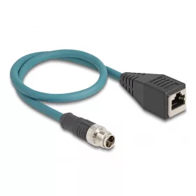   Delock M12 adapter kábel X-kódolt 8 tűs apa - RJ45 anya 50 cm (DL-60071)
