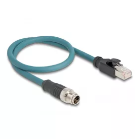   Delock M12 adapter kábel X-kódolt 8 tűs apa - RJ45 apa 50 cm (DL-60077)