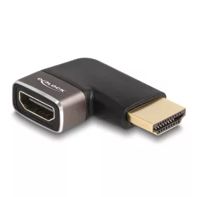   Delock HDMI adapter apa - anya 90  balra hajlítva 8K 60 Hz szürke fém (DL-60082)