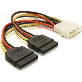   Delock 2 db 15 tűs SATA HDD   4 tűs apa (Molex) hálózati kábel, 16 cm (DL-60102)