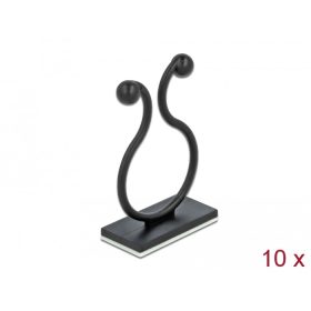   Delock Természetes kábel kötegelő öntapadó fekete 10 db (DL-60176)