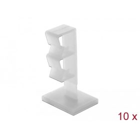   Delock Természetes színű öntapadós kábeltartó két átfűző gyűrűvel 10 db (DL-60177)