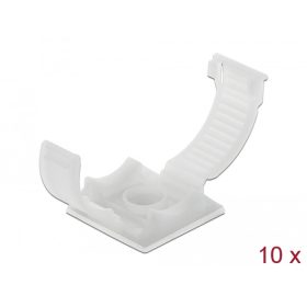   Delock Természetes színű, öntapadós, csavarozható kábeltartó zárócsattal 10 db (DL-60178)