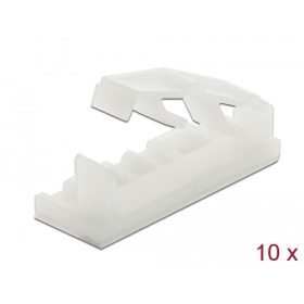   Delock Természetes színű, öntapadós, lapos kábeltartó zárócsattal 10 db (DL-60179)