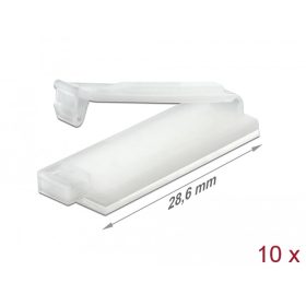   Delock Természetes színű öntapadós kábeltartó zárócsattal 10 db (DL-60182)