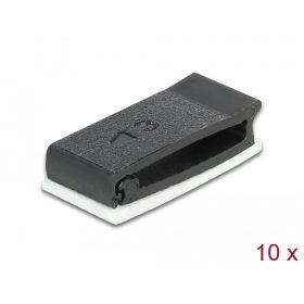 Delock Kábeltartó zárócsattal fekete 10 db (DL-60185)
