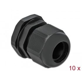 Delock PG19 tömszelence 10 db. fekete (DL-60220)
