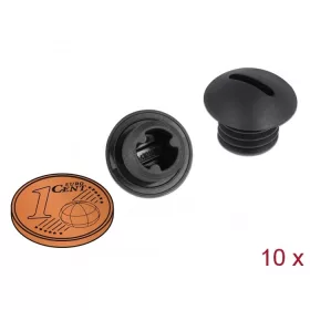   Delock M10 x 1,5 csavarmenetes záródugó, 10 db. fekete (DL-60228)