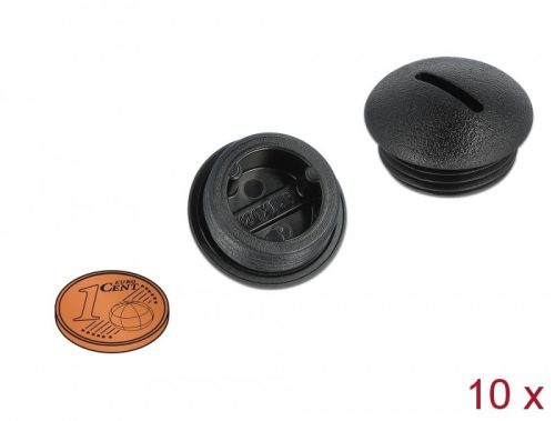 Delock M20 x 1,5 csavarmenetes záródugó, 10 db. fekete