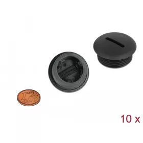   Delock M25 x 1,5 csavarmenetes záródugó, 10 db. fekete (DL-60232)
