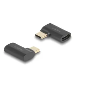   Delock USB Adapter 40 Gbps USB Type-C  PD 3.1 240 W csatlakozódugóval - csatlakozóhüvellyel, ívelt bal / jobb 8K 60 Hz (DL-60245)