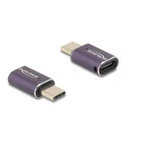   Delock USB Adapter 40 Gbps USB Type-C  PD 3.1 240 W csatlakozódugóval - csatlakozóhüvellyel, portkímélővel 8K 60 Hz fém (DL-60286)