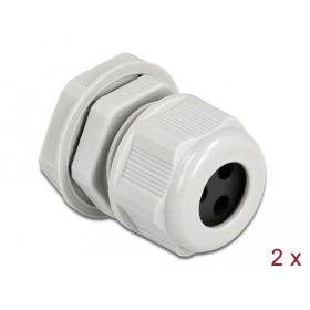   Delock Kábel tömszelence PG13,5 kerek kábelekhez, három kábel bemenettel 2 db. Szürke (DL-60376)