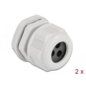   Delock Kábel tömszelence PG21 kerek kábelekhez, három kábel bemenettel 2 db. Szürke (DL-60378)