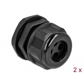   Delock Kábel tömszelence PG21 kerek kábelekhez, négy kábel bemenettel 2 db. Fekete (DL-60381)