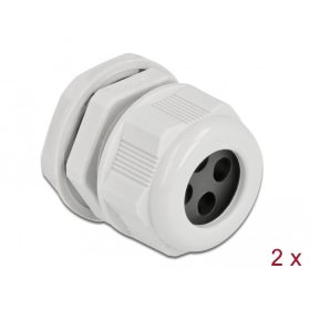   Delock Kábel tömszelence PG21 kerek kábelekhez, négy kábel bemenettel 2 db. Szürke (DL-60382)