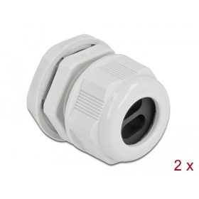   Delock Kábel tömszelence PG21 két kábelbemenettel lapos kábelekhez 2 db. Szürke (DL-60394)