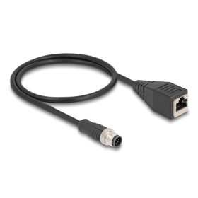   Delock Kábel M12 A kódolt 8 tűs apa - RJ45 anya PVC 0,5 m (DL-60621)