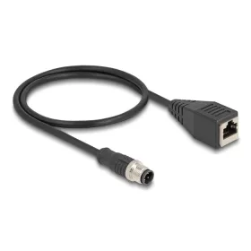   Delock Kábel M12 D kódolt 4 tűs apa - RJ45 anya PVC 0,5 m (DL-60622)
