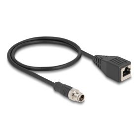   Delock Kábel M12 X kódolt 8 tűs apa - RJ45 anya PVC 0,5 m (DL-60623)
