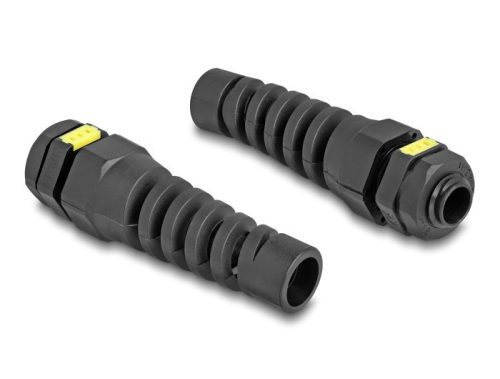 Delock M12 kábel tömlőszelence IP68 ventillációval és feszültségmentesítéssel, valamint IP68 por és vízhatlan fekete 2 db.