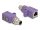 Delock M12 D-kódolt adapter 4 tűs apa - RJ45 anya Cat.5e beszerelő mélyedéssel, egyenes, lila színű