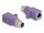 Delock M12 D-kódolt adapter 4 tűs anya - RJ45 anya Cat.5e beszerelő mélyedéssel, egyenes, lila színű