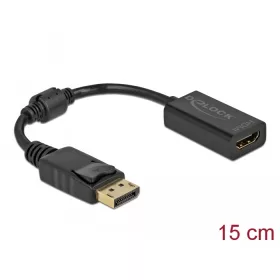   Delock Adapter DisplayPort 1.1-dugós csatlakozó -HDMI-csatlakozóhüvely passzív fekete (DL-61011)