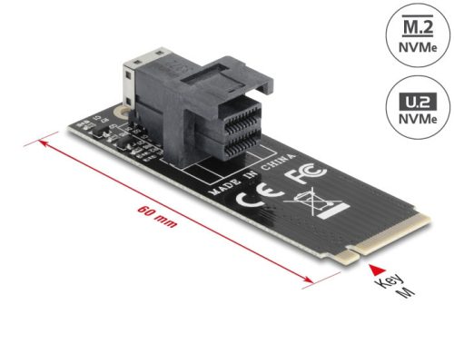 Delock Adapter, M.2 aljzat M nyílással > SFF-8643 NVMe 2260
