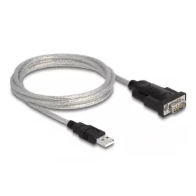   Delock Adapter A-típusú USB 2.0 - 1 x soros RS-232 D-Sub 9 + Adapter D-Sub 25 (DL-61314)