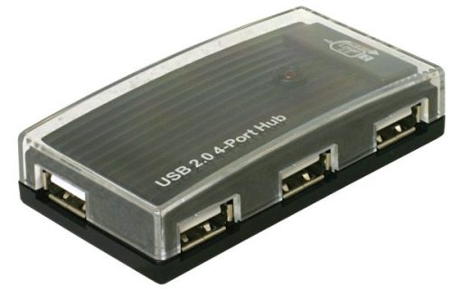 Delock külső HUB USB 2.0 (4 porttal), 480 Mbps, fekete