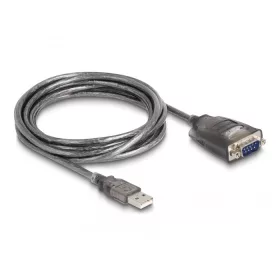   Delock Adapter A-típusú USB 2.0 - 1 x soros RS-232 D-Sub 9 tűs apa anyacsavarokkal, 3 db. LED-del 3 m (DL-61548)