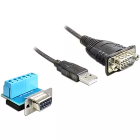   Delock adapter USB 2.0 - 1 x soros RS-422/485, 82 cm, fekete (DL-62406)