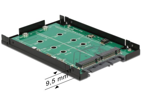 Delock 2.5"-s átalakító SATA 22 pol. - 2x M.2 NGFF csatlakozókkal, RAID támogatással