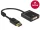 Delock Adapter Displayport 1.2-dugós csatlakozó > DVI-csatlakozóhüvely 4K aktív fekete (DL-62599)