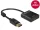 Delock Adapter Displayport 1.2-dugós csatlakozó > HDMI-csatlakozóhüvely 4K aktív, 20cm, fekete (DL-62607)