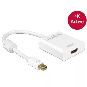   Delock Adapter mini Displayport 1.2-dugós csatlakozó > HDMI-csatlakozóhüvely 4K aktív, 20cm, fehér (DL-62612)