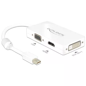   Delock Adapter mini Displayport 1.1-dugós csatlakozó > VGA / HDMI / DVI passzív fehér (DL-62630)