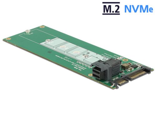 Delock SATA-átalakító, 22 tűs / SFF-8643 NVMe > 1 x M.2 NGFF M aljzat