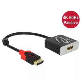   Delock Adapter Displayport 1.2-dugós csatlakozó > HDMI-csatlakozóhüvely 4K 60 Hz passzív fekete (DL-62719)